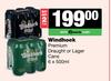 Windhoek Premium Draught Or Lager Cans-For 2 x 6 x 500ml
