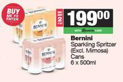 Bernini Sparkling Spritzer Cans-For 2 x 6 x 500ml
