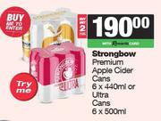Strongbow Premium Apple Cider Cans 6 x 440ml Or Ultra Cans 6 x 500ml-For 2
