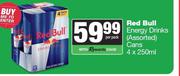 Red Bull Energy Drinks Cans-4 x 250ml