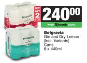 Belgravia Gin 7 Dry Lemon Cans-For 2 x 6 x 440ml