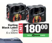 Carling Black Label Cans-For 2 x 6 x 500ml