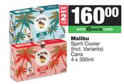 Malibu Spirit Cooler Cans-For 2 x 4 x 300ml