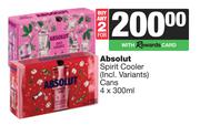 Absolut Spirit Cooler Cans-For 2 x 4 x 300ml