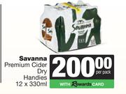 Savanna Premium Cider Dry Handies-12 x 330ml Per Pack