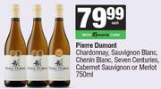 Pierre Dumont Chardonnay,Sauv Blanc,Chenin,Seven Centuries,Cab Sauv Or Merlot-750ml Each