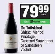 Du Toitskloof Shiraz,Merlot,Pinotage,Cabernet Sauvignon Or Sandsteen-750ml Each