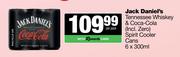Jack Daniel's Tennessee Whisky & Coca Cola Spirit Cooler Cans-6 x 300ml