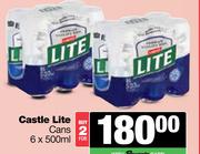 Castle Lite Cans-For 2 x 6 x 500ml