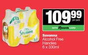 Savanna Alcohol Free Handies-6 x 330ml