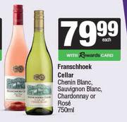 Franschhoek Cellar Chenin Blanc,Sauvignon Blanc,Chardonny Or Rose-750ml Each