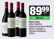 Zalze Cellar Selection Cabernet Sauvignon/Merlot,Pinotage Or Cabernet Sauvignon-750ml Each