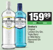 Stretton's Original London Dry Gin,Triple Berry Or Wild Berry Flavoured Gin-750ml Each