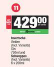 Inverroche Amber Gin 750ml & Schweppes 6 x 200ml-Both For