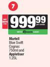 Martell Blue Swift Cognac 750ml & Appletiser 1.25L-Both For