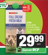Spar Extra Shelf Life Full Cream Or Low Fat Milk-2L