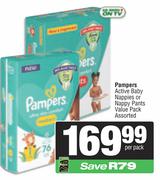 Pampers Active Baby Nappies Or Nappy Pants Value Pack Assorted-Per Pack