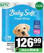 Baby Soft Toilet Rolls 2 Ply 350 Sheets-18s Per Pack