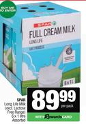 Spar Long Life Milk Assorted-6 x 1L Per Pack