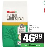 Spar White Or Brown Sugar-2kg Each