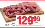 Beef  Stir Fry Strips-Per kg