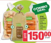Spar Freshline Onions 3kg Butternut 3kg Potato 3kg-For All