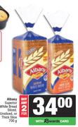 Albany Superior White Bread Sliced, Unsliced Or Thick Slice-For Any 2 x 700g