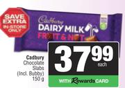 Cadbury Chocolate Slabs (Incl. Bubby)-150g Each