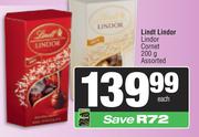 Lindt Lindor Lindor Cornet Assorted-200g Each