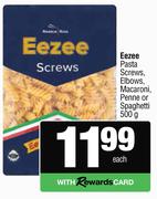 Eezee Pasta Screws,Elbows,Macaroni,Penne Or Spaghetti-500g