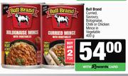 Bull Brand Curried Savoury Bolognaise Chilli Or Chicken Mince In Vegetable-For 2 x 400g
