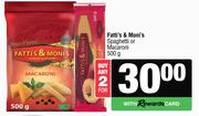 Fatti's & Moni's Spaghetti Or Macaroni-For 2 x 500g