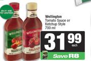 Wellington's Tomato Sauce Or Ketchup Style-700ml Each