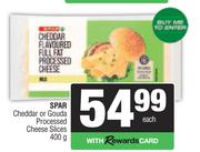 Spar Cheddar Or Gouda Processed Cheese Slices-400g