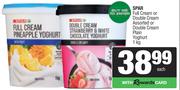 Spar Full Cream Or Double Cream Or Double Cream Plain Yoghurt-1kg 