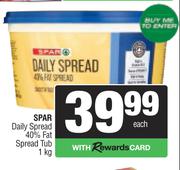 Spar Daily Spread 40% Fat Spread Tub-1Kg
