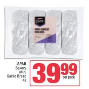Spar Bakery Mini Garlic Bread-4 Per Pack