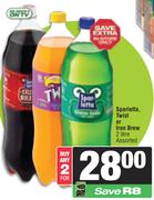 Sparletta, Twist Or Iron Brew Assorted-For 2 x 2L