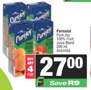 Parmalat Pure Joy 100% Fruit Juice Blend Assorted-For Any 4 x 200ml
