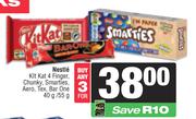 Nestle Kitkat 4F,Chunky,Smarties,Aero,Tex,Barone-For Any 3 x 40g/55g
