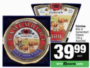 Fairview Brie Or Camembert Cheese Assorted-125g