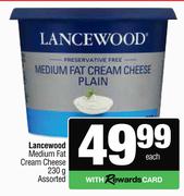 Lancewood Medium Fat Cream Cheese Assorted-230g