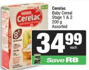 Cerelac Baby Cereal (Stage 1 & 2) Assorted-200g 