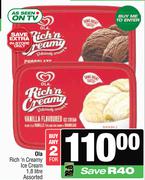 Ola Rich N Creamy Ice Cream Assorted-For Any 2 x 1.8Ltr