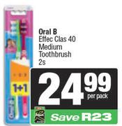 Oral B Effect Class 40 Medium Toothbrush-2 Per Pack