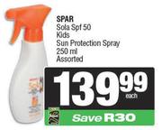 Spar Sola SPF 50 Kids Sun Protection Spray Assorted-250ml