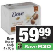 Dove Beauty Soap-4 x 90g Each