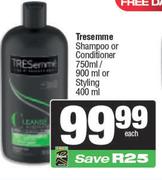 Tresemme Shampoo Or Conditioner 750ml/900ml Or Styling 400ml Each