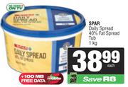 Spar Daily Spread 40% Fat Spread Tub-1Kg