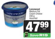 Lancewood Medium Fat Cream Cheese Assorted-230g